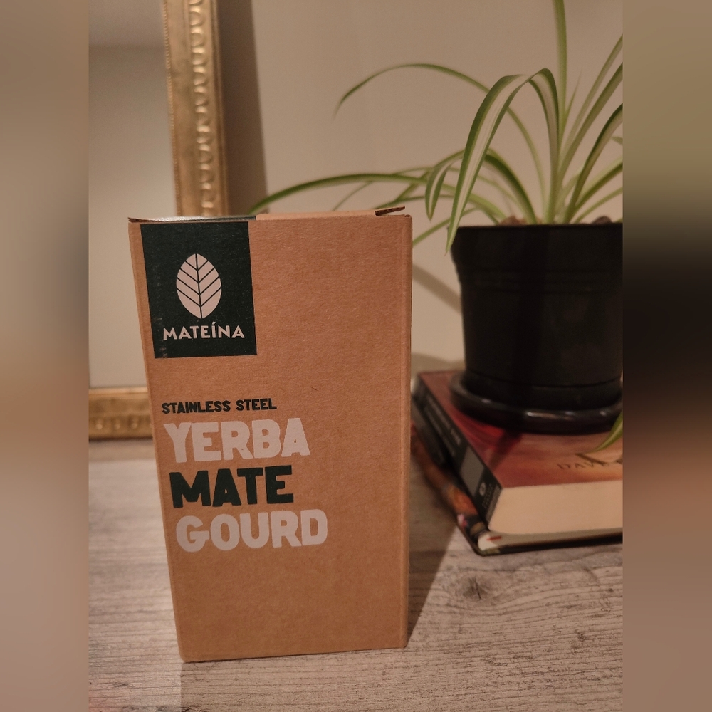 Mateina Stainless Steel Yerba Mate Gourd & Bombilla New In Box